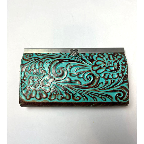 Patricia Nash Handbags - Patricia Nash Cauchy Turquoise Tooled Leather Wallet